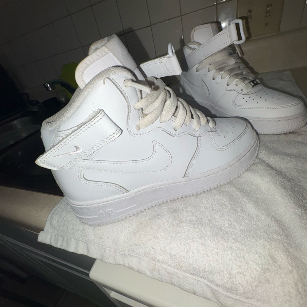 Nike All-White High-Top Sneakers
